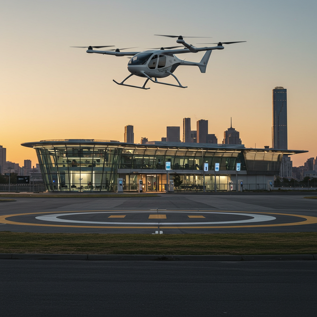 eVTOL landing in vertiport in Singapore